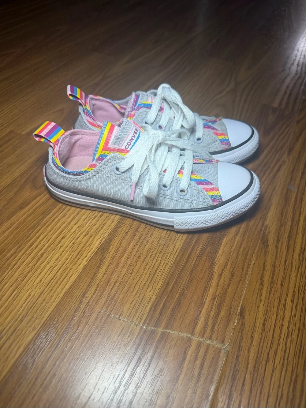 Converse Chuck Taylor All Star Double Upper Grey Rainbow Stripe Sneakers 12